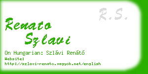 renato szlavi business card